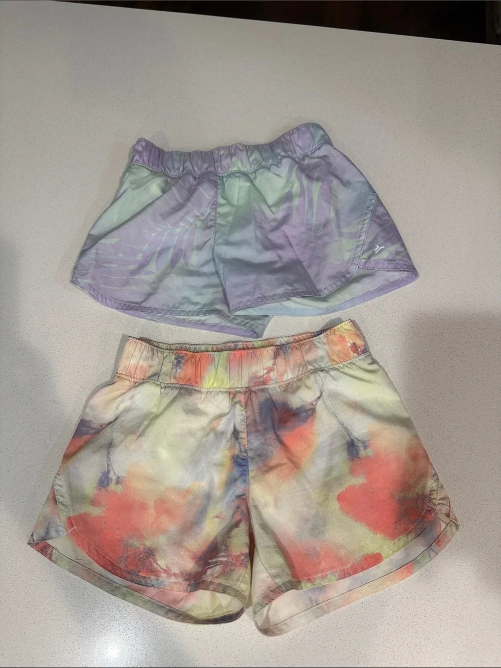 Old Navy Girls' Tie-Dye Active Shorts - Lavender & Coral Multi